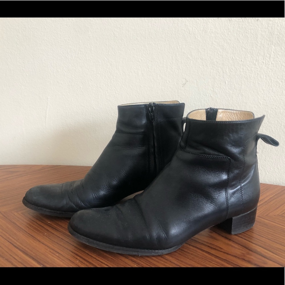 MANFIELD Real Leather Black Ankle Boots